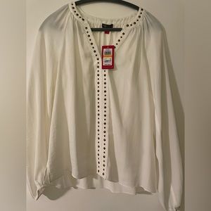 Vince Camuto studded blouse antique white small